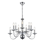 8034/10 CLASSI LN26 082 хром, металл/стекло Люстра подвесная Е14 10*40W 220V INCANTO