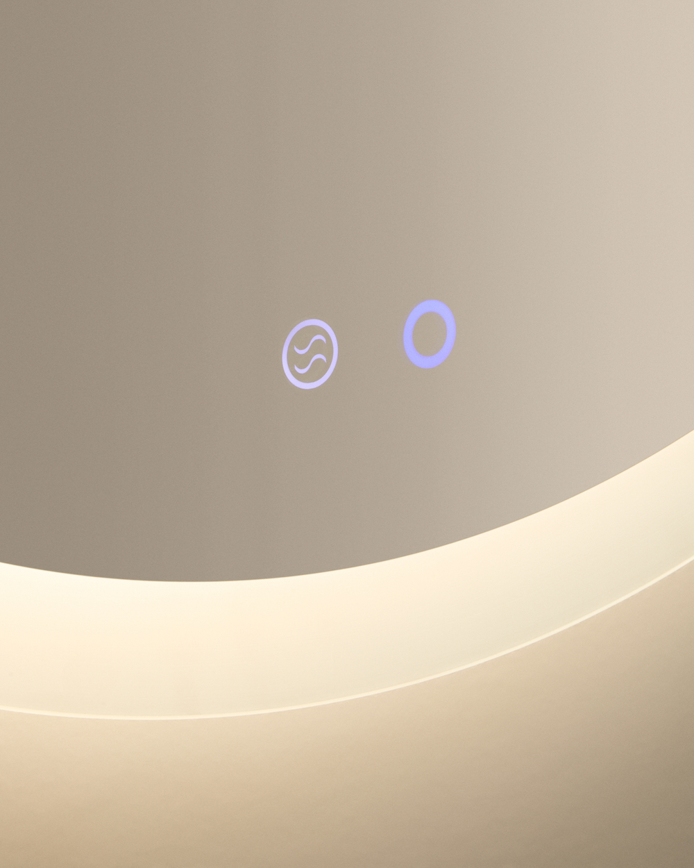 Круглое зеркало для ванной Mervi со LED подсветкой и защитой от запотевания Ø 80 см