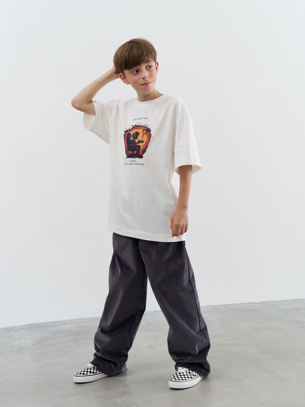 Джоггеры вельветовые "Графит" 7+