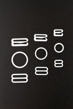 Кольцо, регулятор, крючок для бюстгальтера белый 1-2 см