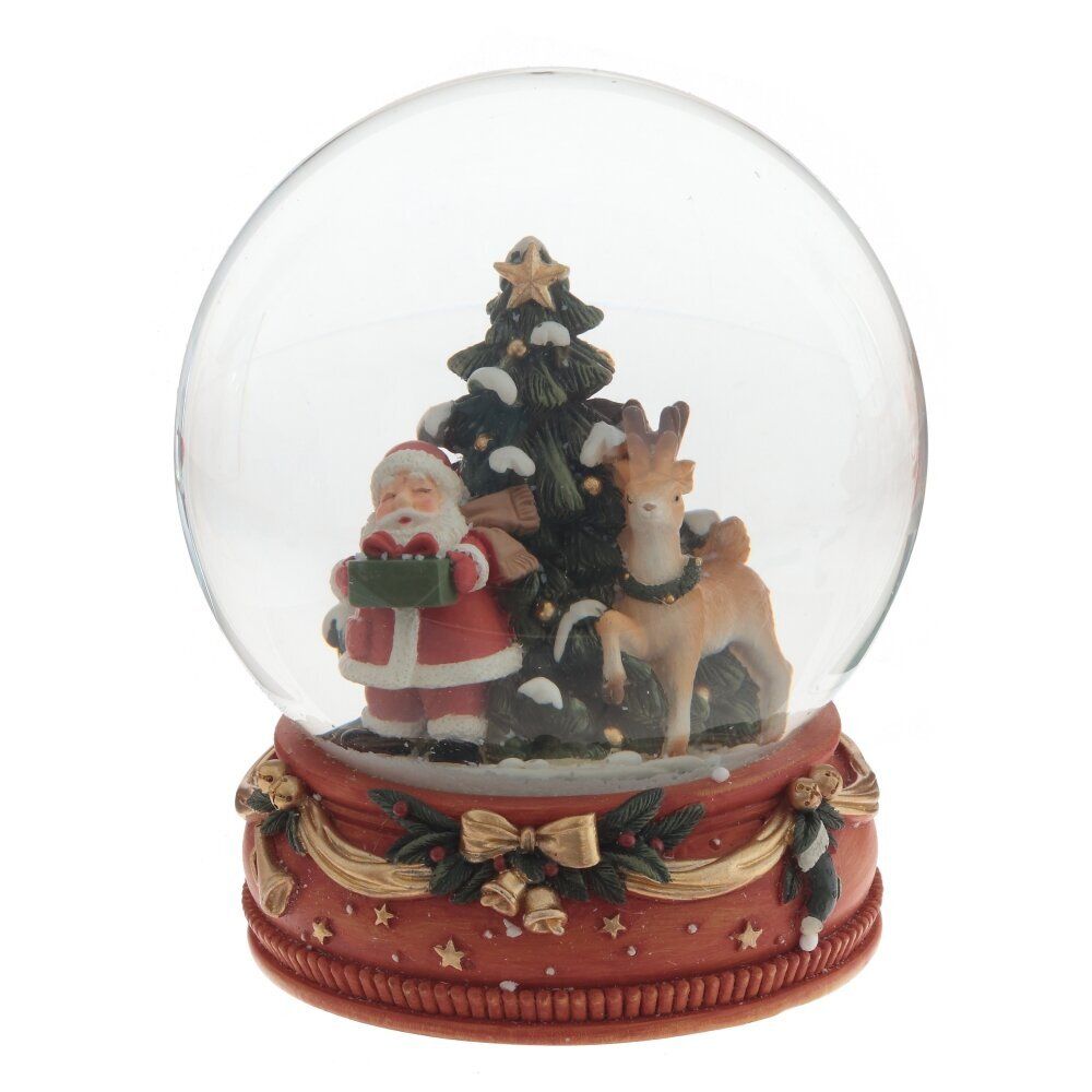 GAEM Фигурка декор в стекл шаре "Дед Мороз и елка", D 12 см, L12 W12 H13,5 см