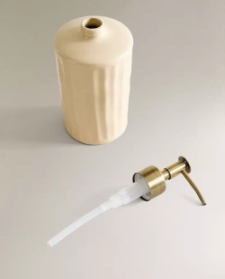 ZARA HOME ДОЗАТОР МЫЛА С РЕЛЬЕФНЫМ УЗОРОМ, РОЗОВАТО-БЕЖЕВЫЙ