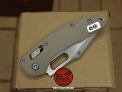 Нож Microtech Stitch Ram-Lok FP V.2025 - рукоять светлый G10, клинок серый, плейн заточка