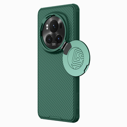 Чехол зеленого цвета (Deep Green) от Nillkin с металлической откидной крышкой для камеры на смартфон Huawei Honor Magic 6 Pro, серия CamShield Prop Case