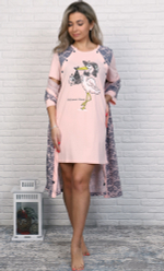 Пеньюар сорочка+халат ПС-123