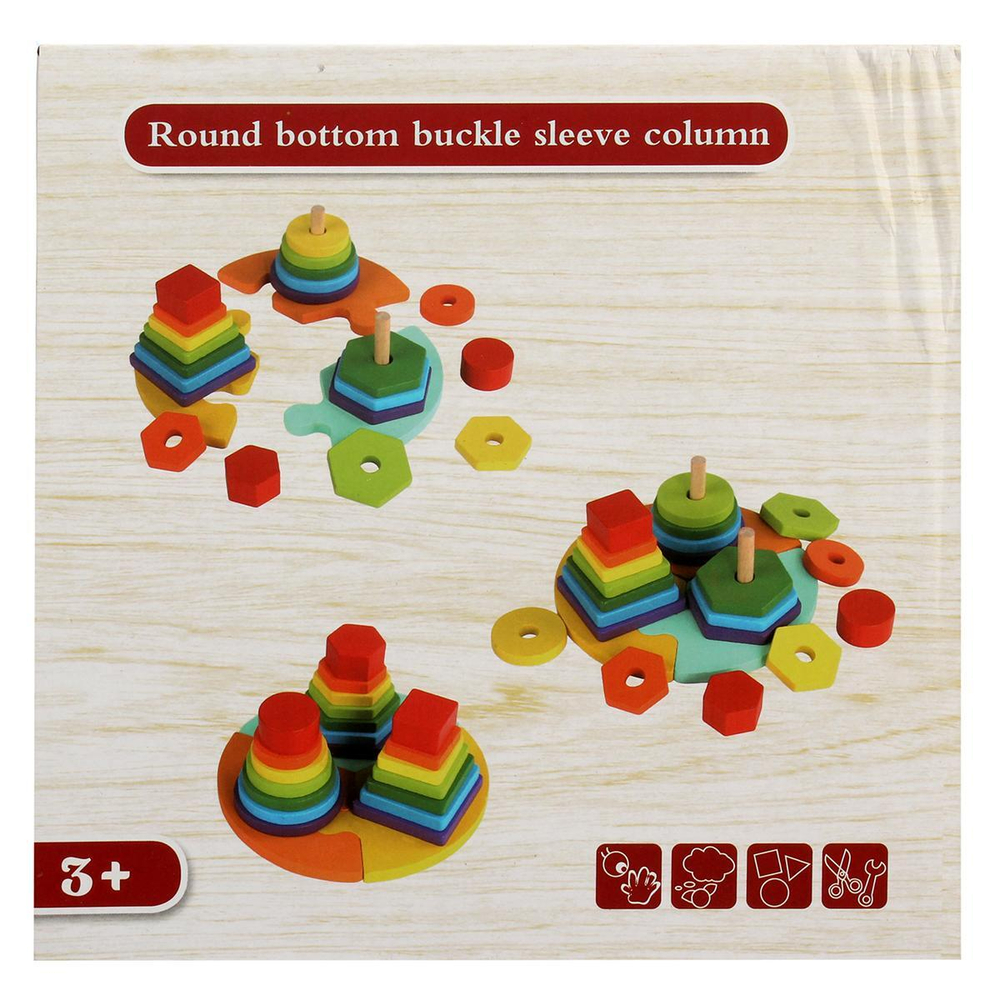 Развивающая игрушка деревянная Сортер на гвоздиках 3 элемента, основа пазл, коробка C-41686