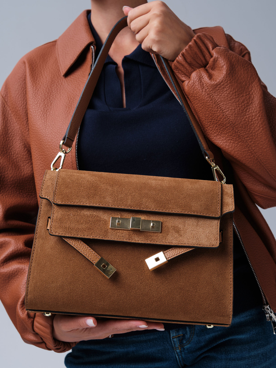 Замшевая сумка Rachel DBR 31361 cветло-коричневый