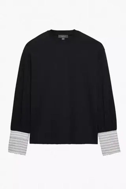 ZARA X STEFANO PILATI КОНТРАСТНАЯ ФУТБОЛКА, ЧЕРНЫЙ