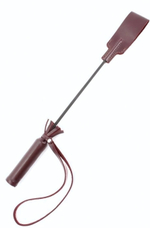 Бордовый кожаный стек с петлёй на ручке - 37 см. (Цвет: бордовый)