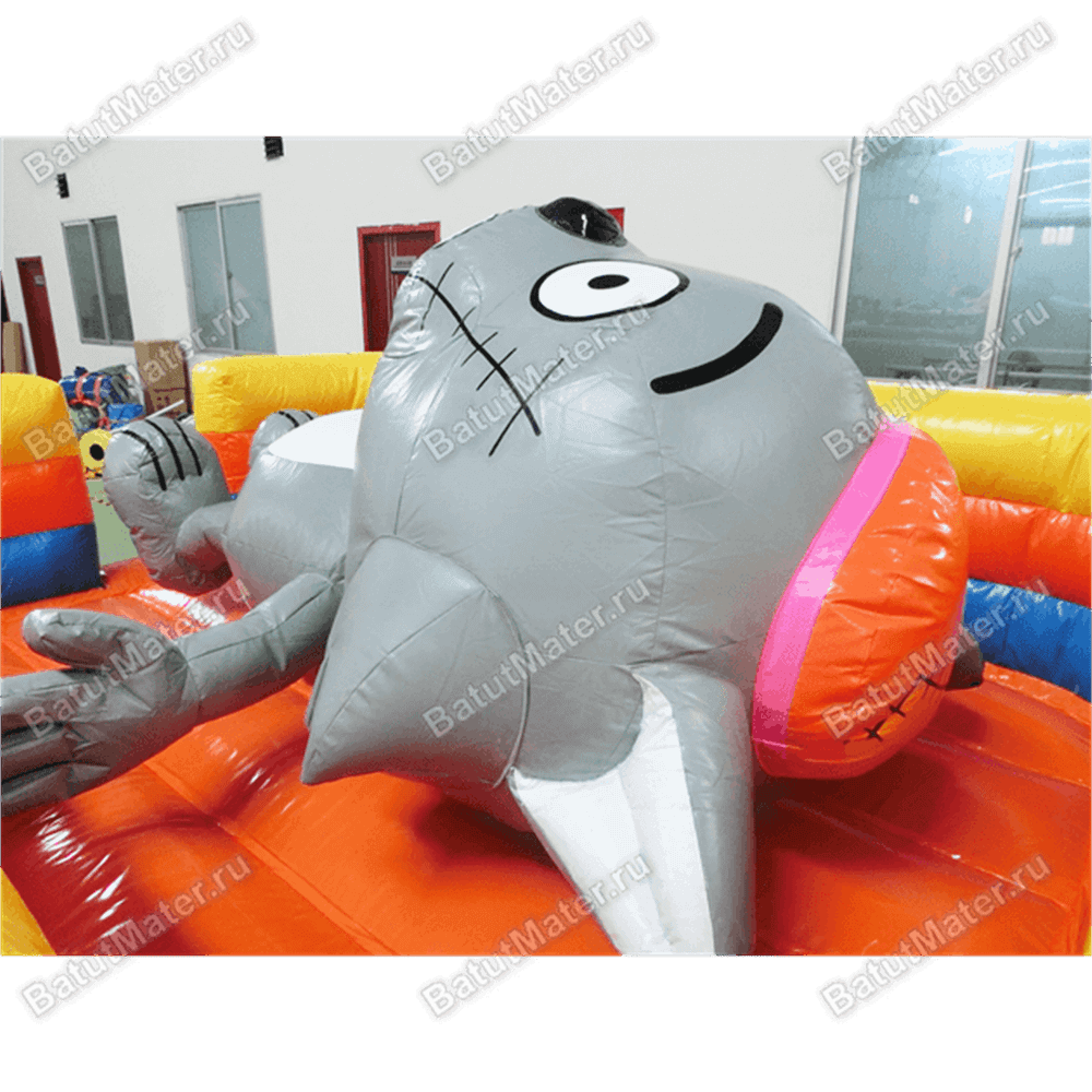 Коммерческий надувной батут "Кот на отдыхе"
