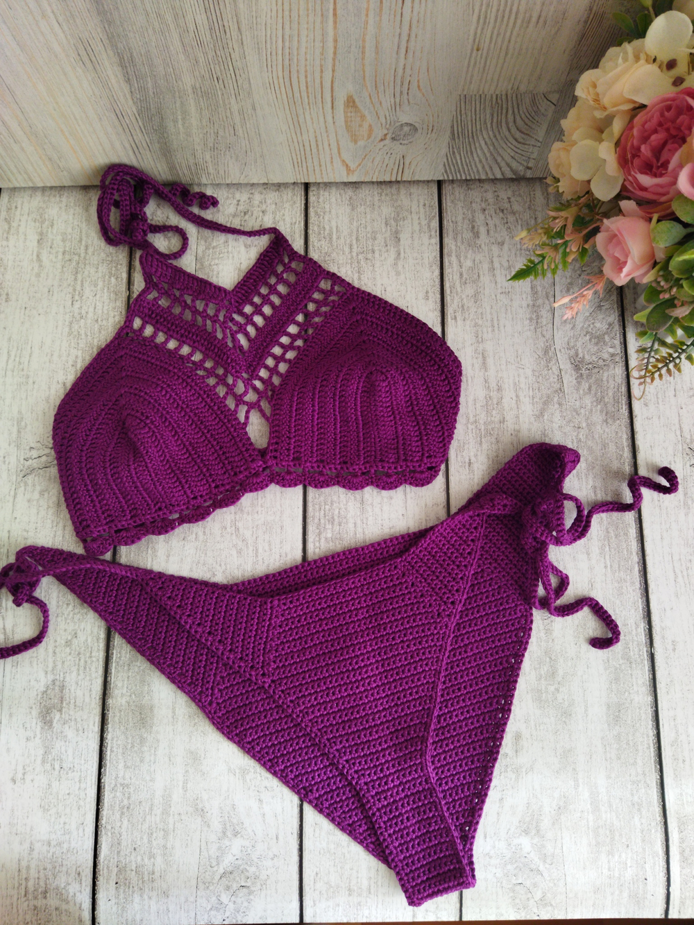 Купальник вязаный