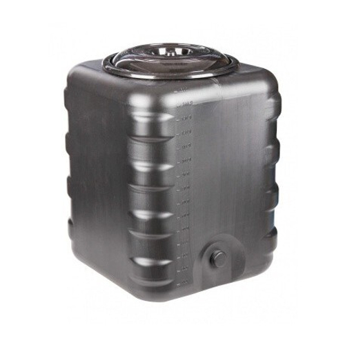 Бак для душа 150л пластиковый с крышкой черный