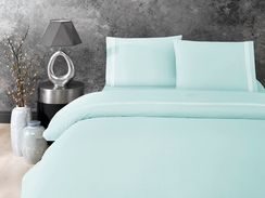 Постельное белье STRIPES бирюзовый сатин делюкс TIVOLYO HOME Турция