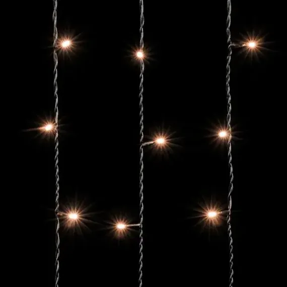 Светодиодный занавес 1*9 м., 900 экстра теплых белый LED ламп, черный провод ПВХ, LTC (PCL901-11-2EWW)