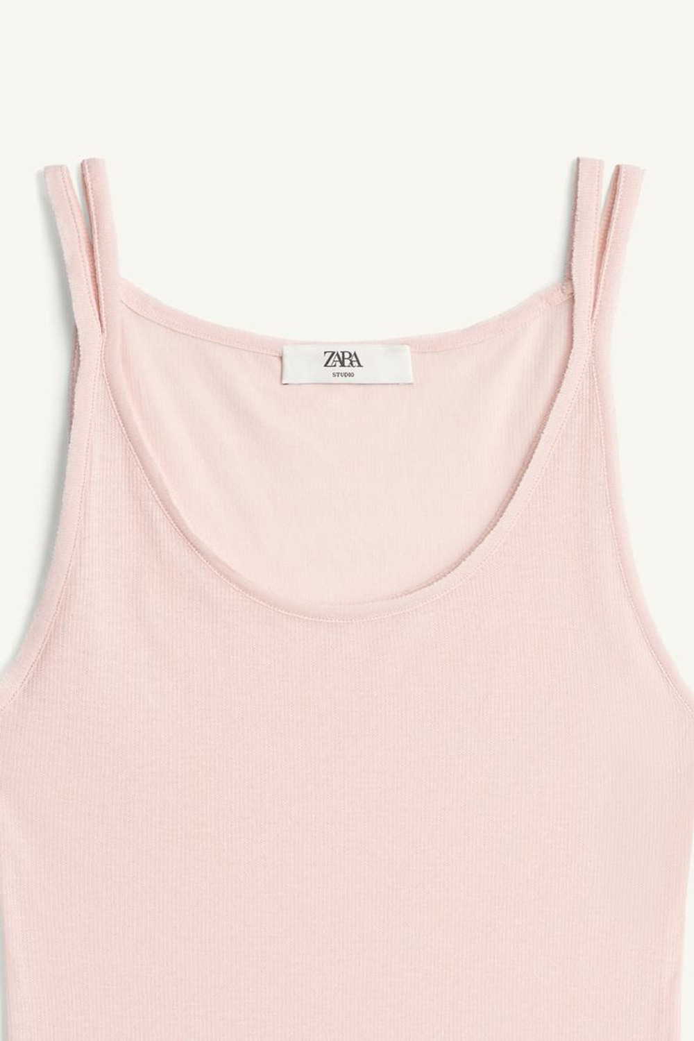ZARA ТОП НА ТОНКИХ БРЕТЕЛЯХ - LIMITED EDITION, БЛЕДНО-РОЗОВЫЙ
