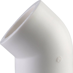 Угольник 45*  d=50 для полипропиленовых труб под сварку (цвет белый) Политэк
