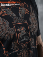 Футболка спортивная хлопковая мужская черная LEGENDA Герб