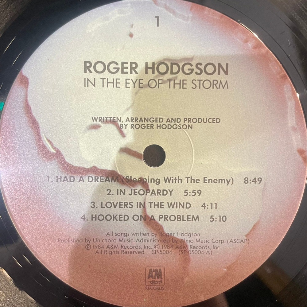 Виниловая пластинка Roger Hodgson ‎– In The Eye Of The Storm LP
