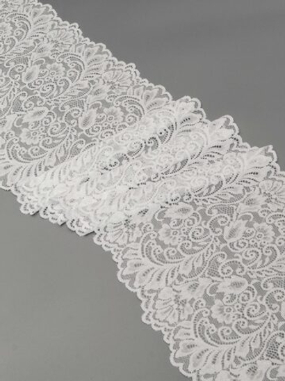 Эластичное кружево теплое белое ширина 20 см