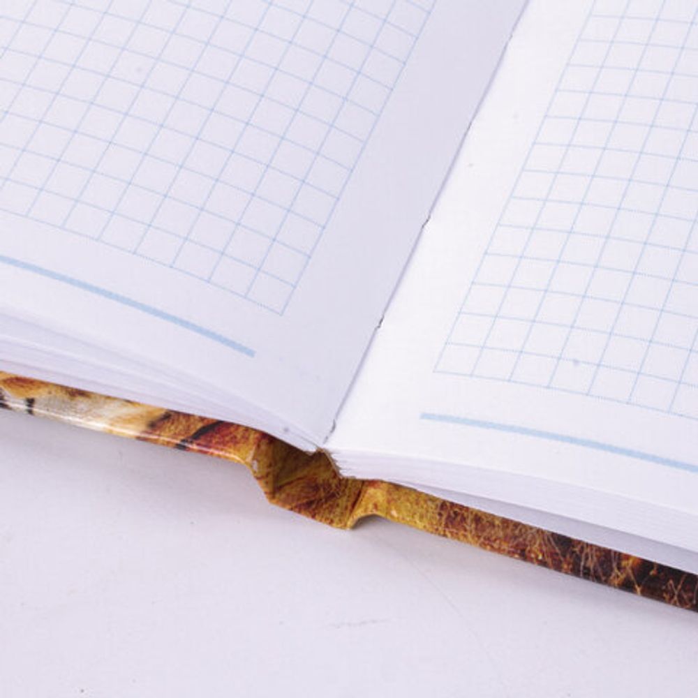 Блокнот МАЛЫЙ ФОРМАТ (110х147 мм) А6, 80 л., твердый переплет, ламинированная обложка, клетка, STAFF, "Тигровый", 120949