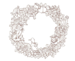 Seasonal Wreaths of plants and friends. Coloring Book