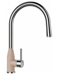 Смеситель Schock Kavus-D, Cristalite, выдвижной излив сталь/саббиа