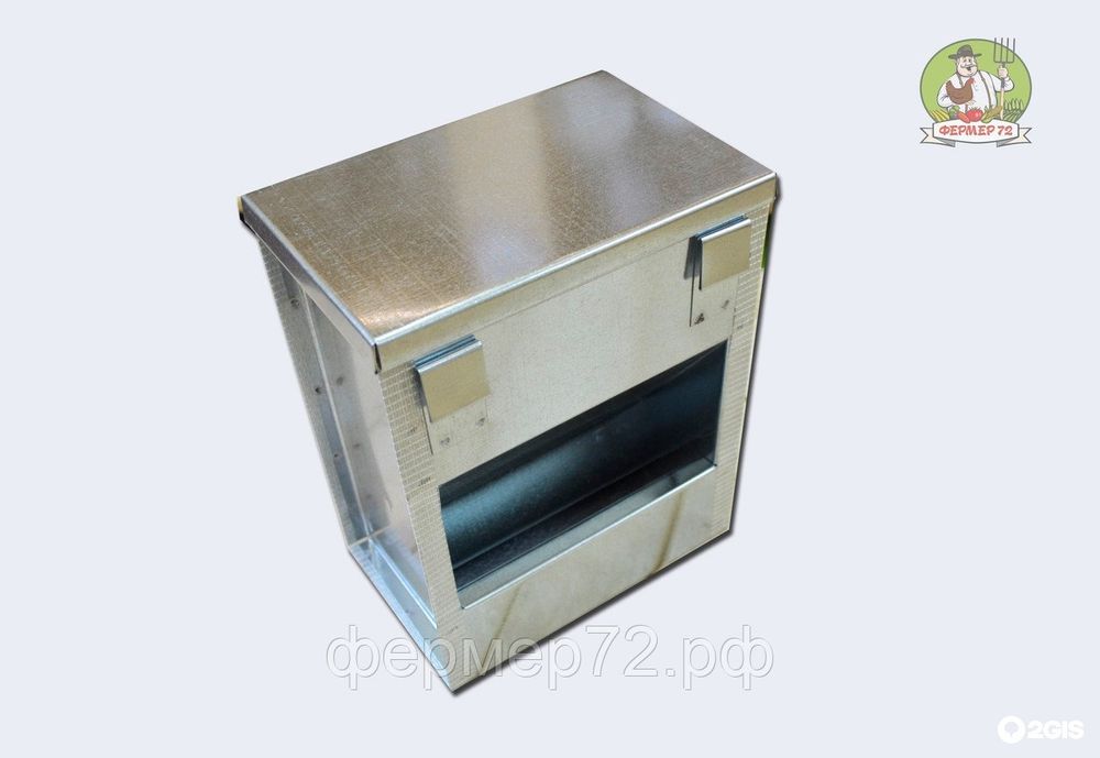 Кормушка бункерная для кроликов 3 кг (оцинковка) с крышкой