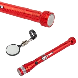 Фонарь телескопический магнитный в комплекте с зеркалом смотровым, 2пр.(3LED, 2.27кг, диам.35мм, L:186-590мм), в блистере RockForce##Rock FORCE RF-686A2