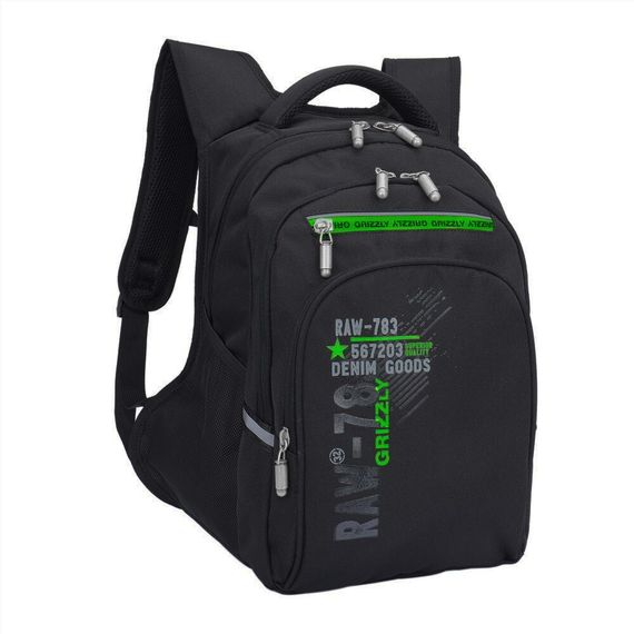 Çanta \ Bag \ RB-050-11 Рюкзак школьный (/4 черный - салатовый)