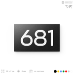 Номер на дверь 681, табличка на дверь для офиса, квартиры, кабинета, аудитории, склада, черная 120х70 мм, Айдентика Технолоджи