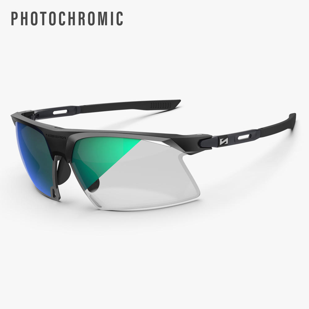 Спортивные очки Scicon Aerobeam Titanium Sunglasses Black Matt Photochromic Multi Mirror Green