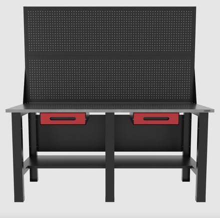 Верстак бестумбовый с двумя экранами и двумя ящиками, красный/ Стол для слесарных работ 1800*700 GAROPT, Gt1800STY1Y1PP2.red