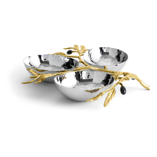 Менажница трехсекционная 27х22см Michael Aram Оливковая ветвь