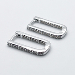 Ювелирные швензы Конго, родиевое покрытие, фианиты, размер 21*11*2,2 мм, цена за пару