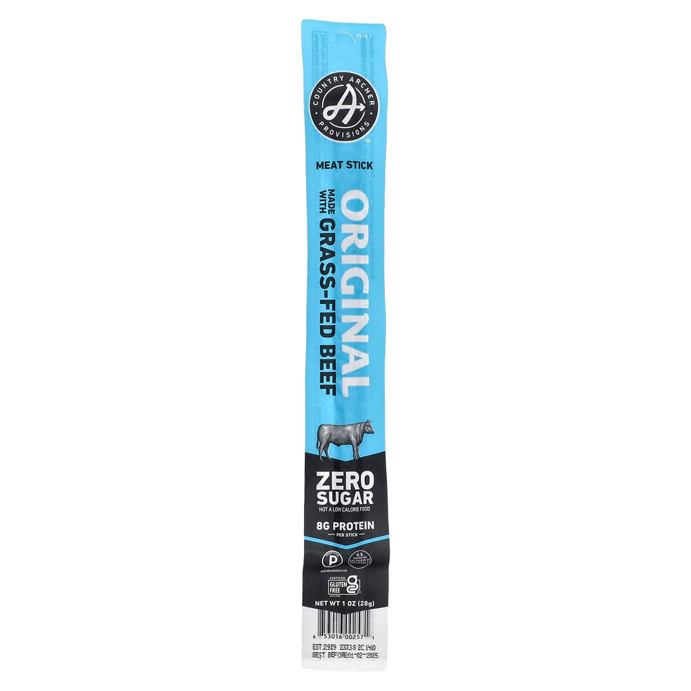 Country Archer Jerky, говядина травяного откорма, мясные палочки, оригинальный вкус, 28 г (1 унция)