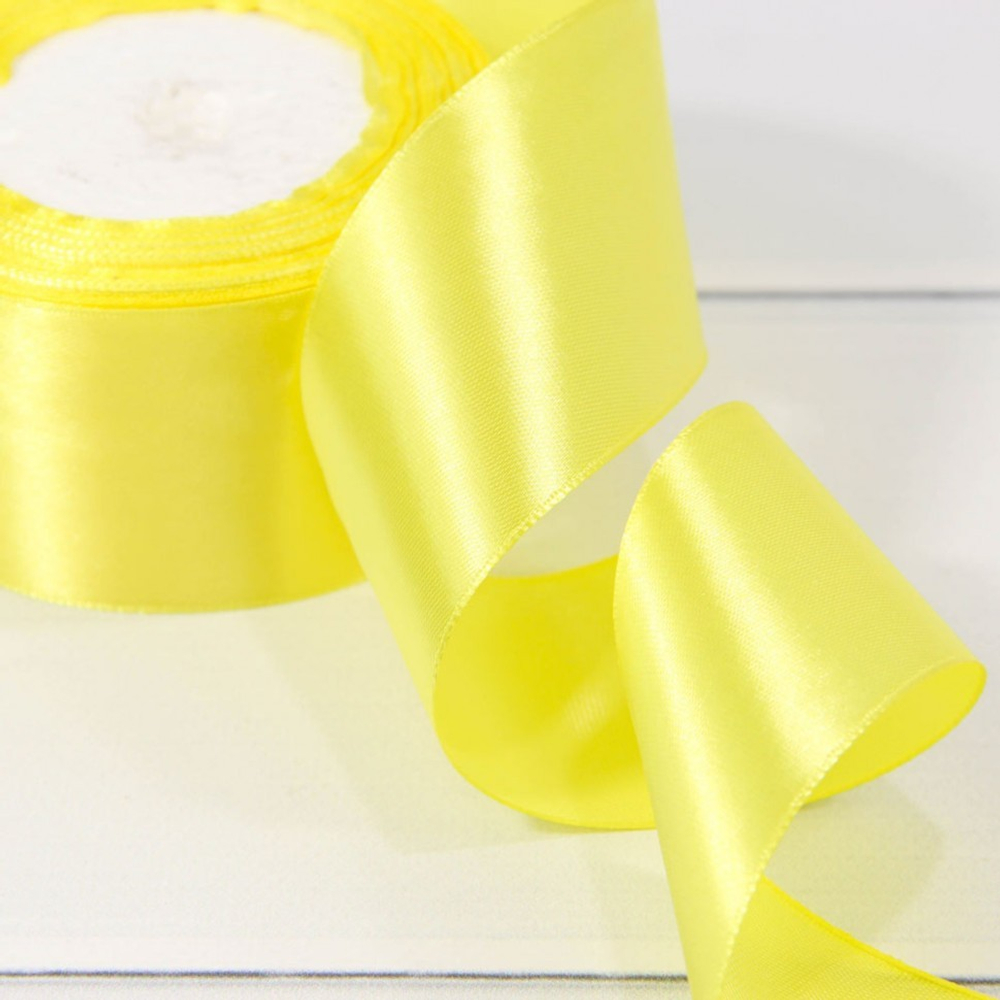 Лента Атласная 5см х 28м Сатин (Желтый)