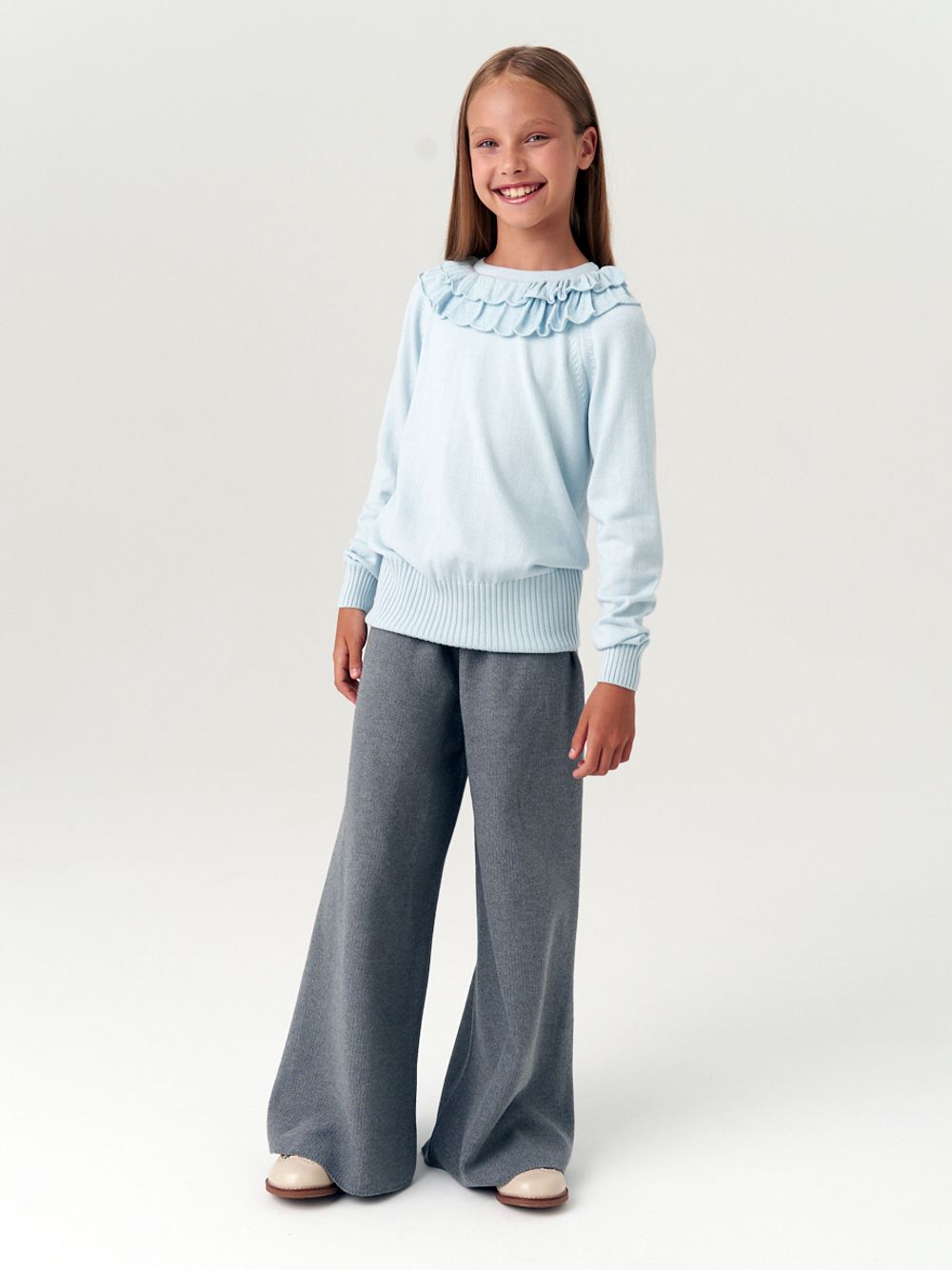 Джемпер школьный для девочки AT997  голубой