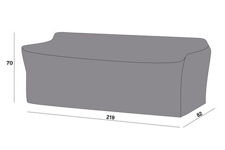 Защитный чехол на диван Касабланка, трехместный 219×82×70 см, цвет серый