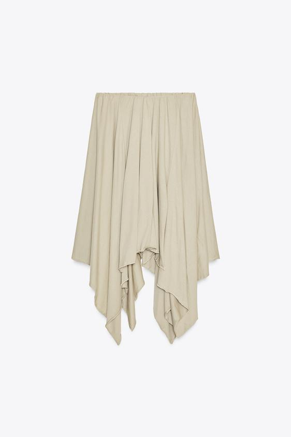 ZARA ЮБКА МИДИ АСИММЕТРИЧНОГО КРОЯ, СВЕТЛЫЙ ХАКИ