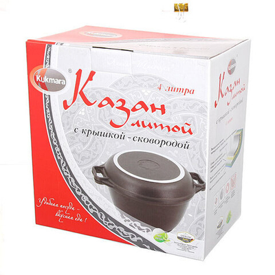 Казан 4л литой алюминий с крышкой-сковородой КМ-к44а
