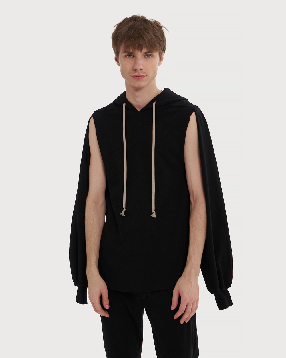 RICK OWENS DRKSHDW ХУДИ ЧЕРНАЯ CAPE SLEEVE JUMBO