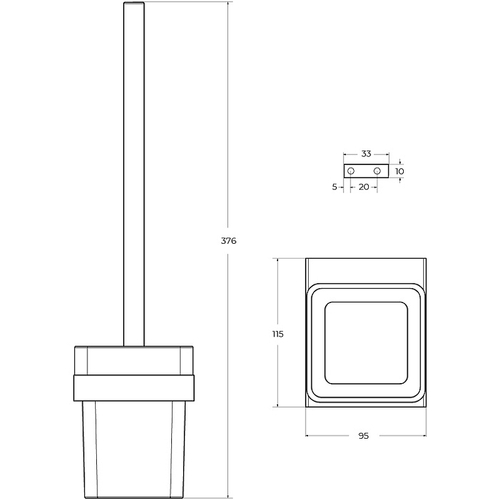 Ершик для унитаза Cezares Slider SLIDER-TBS-V-NOP Черный матовый
