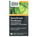 Gaia Herbs, Квашеная капуста Postbiotic, 60 веганских жидких фитокапсул (0,6 г в каждой капсуле)