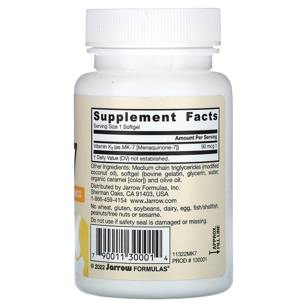 Jarrow Formulas, MK-7, 90 мкг, 60 капсул