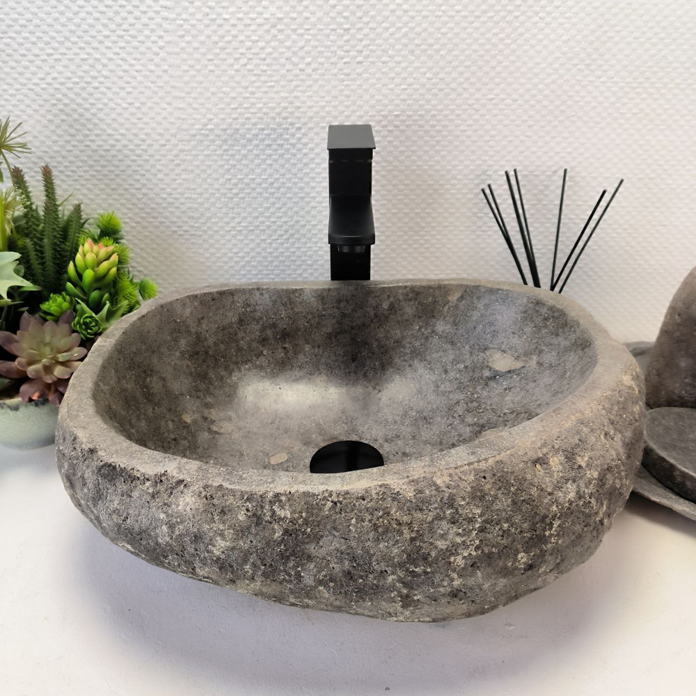 Раковина из речного камня RS-63557 (46*36*15) 0122