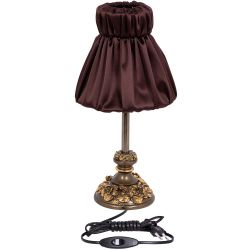 Настольная лампа Лето Weron Бронза с абажуром Адель Шоколад