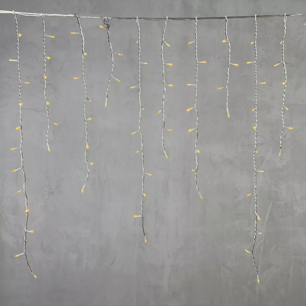 Светодиодная бахрома 5*0,9 м., 348 желтых LED ламп, силиконовый прозрачный провод, Beauty Led (ECC348-10-2Y)
