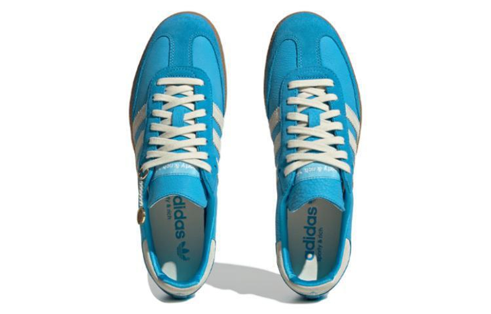 SPORTY & RICH x adidas originals Samba wear-resistant breathable low-top sneakers for men and women the same blue and white