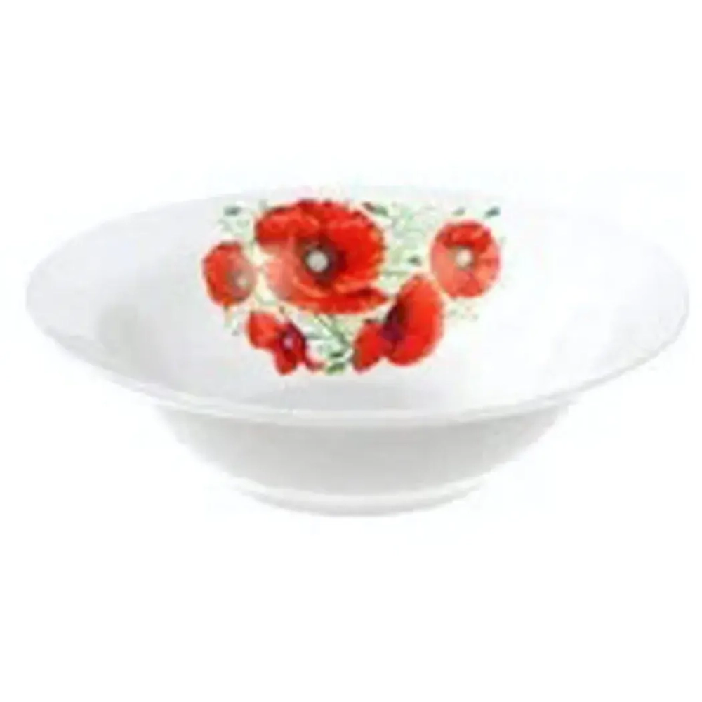 Тарелка фарфоровая суповая 20см 500мл «Маки»