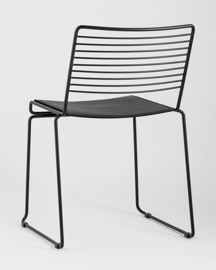 Стул металлический обеденный Hero черный с черной подушкой